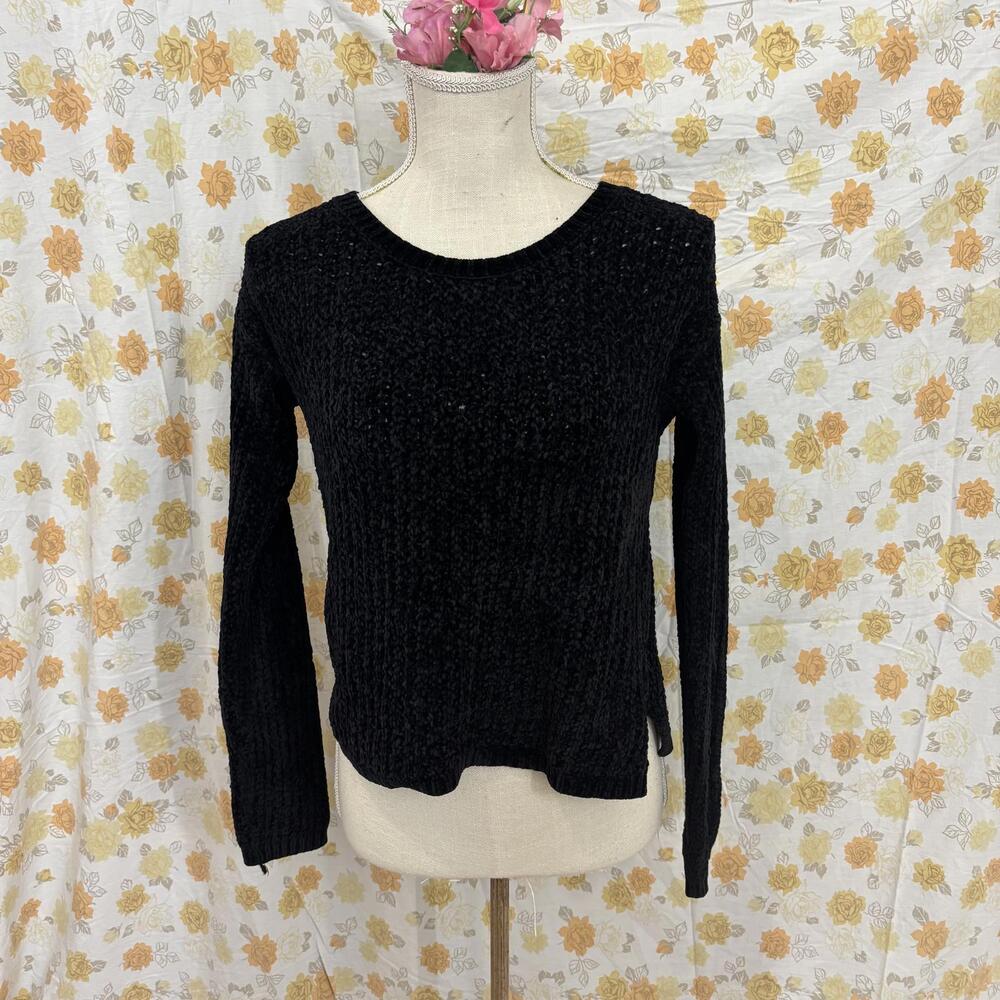 Areopostal soft chunky knit black sweater